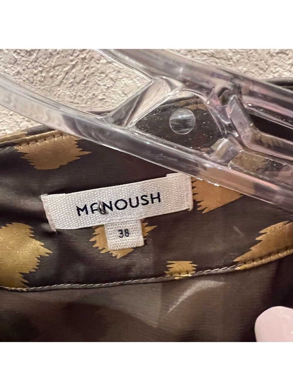Manoush Paris EUC Metallic Gold Animal Print Midi Dress FR 38 (US 6) - Picture 4 of 6
